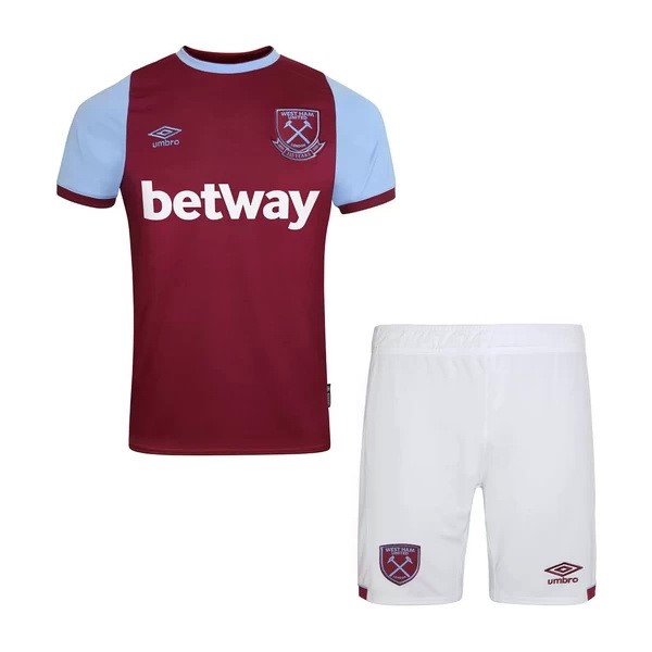 Camiseta West Ham United 1ª Kit Niños 2020 2021 Rojo